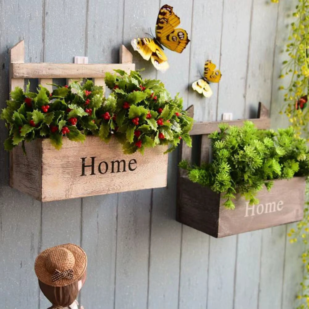 Wall Hanging Flower Pot Fashionable Handmade Wooden Flower Basket for Home Decoration